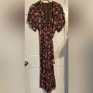 010 Buffalo David Bitton Shauna Pink and Brown Floral Dress NWOT